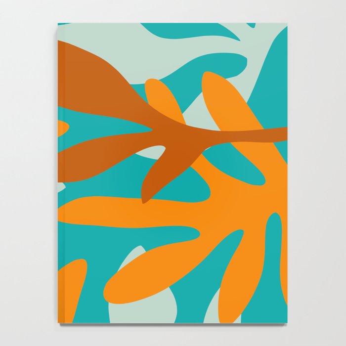 Seychelles Garden Botanical Abstract in Rust, Orange, Aqua, and Turquoise Notebook Gallery Image 4