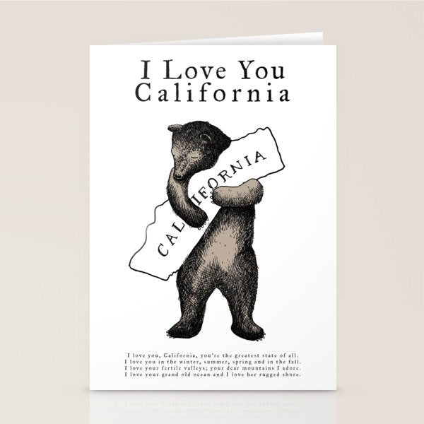 i love you california Stationery Card Gallery Image 1