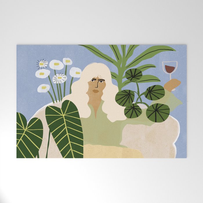 Wine And Plants Welcome Mat