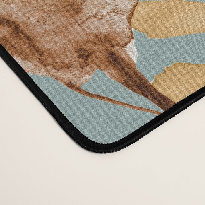 Wild Grasses Botanical Gold Teal Desk Mat Gallery Image 4