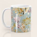 Wild Grasses Botanical Gold Teal Coffee Mug Gallery Image 3