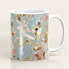 Wild Grasses Botanical Gold Teal Coffee Mug Gallery Image 1