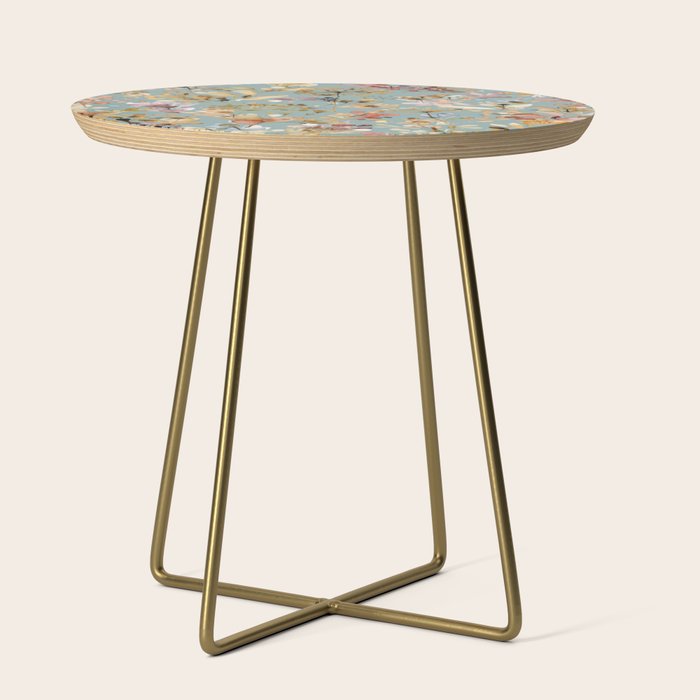Wild Grasses Botanical Gold Teal Side Table Gallery Image 1