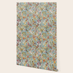 Wild Grasses Botanical Gold Teal Wallpaper Gallery Image 2