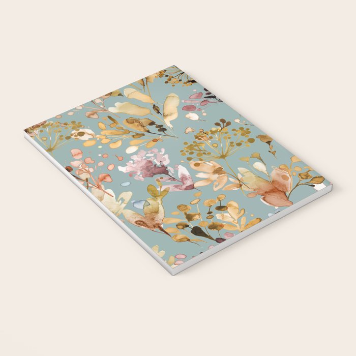 Wild Grasses Botanical Gold Teal Notebook Gallery Image 3