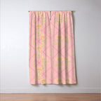 Provence Cottage Floral in Pink Linen  Window Curtain Gallery Image 3