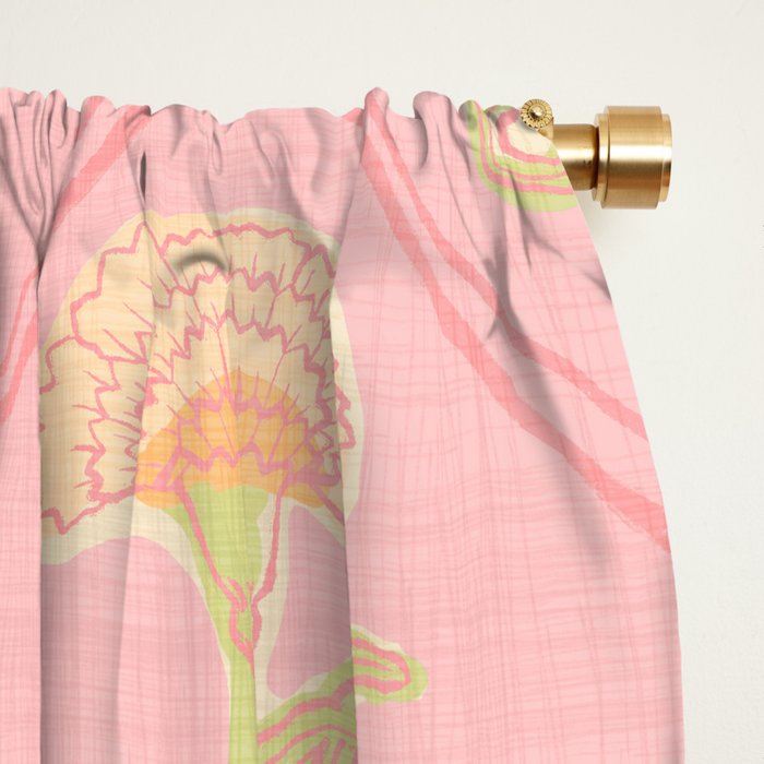 Provence Cottage Floral in Pink Linen  Window Curtain Gallery Image 2