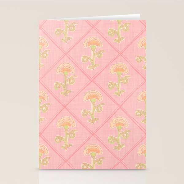 Provence Cottage Floral in Pink Linen  Stationery Card Gallery Image 2