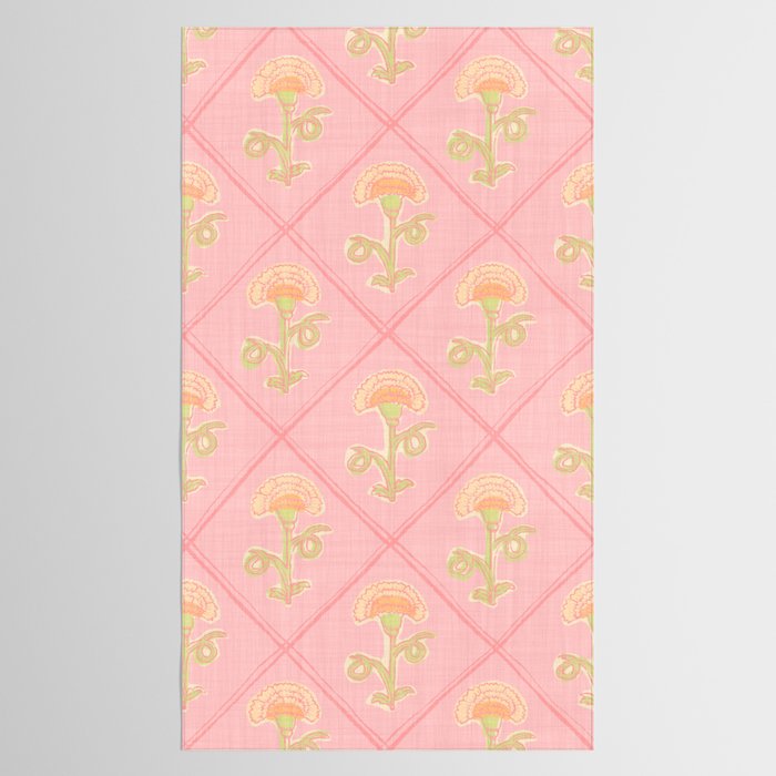 Provence Cottage Floral in Pink Linen  Tablecloth Gallery Image 2