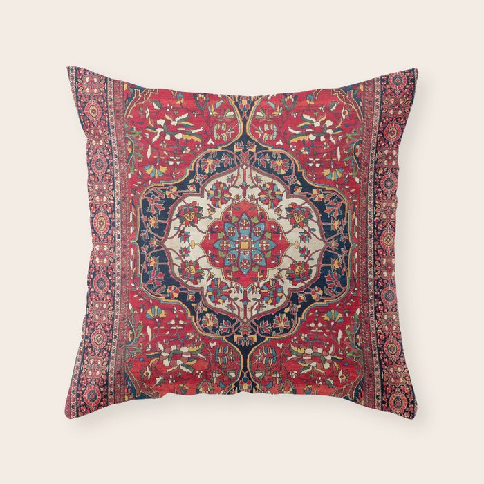 Sarouk Farahan Arak West Persian Rug Print Throw Pillow