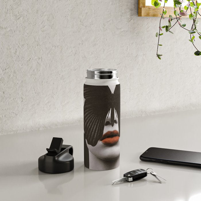 BLACK BUTTERFLY 3 Water Bottle Gallery Image 4