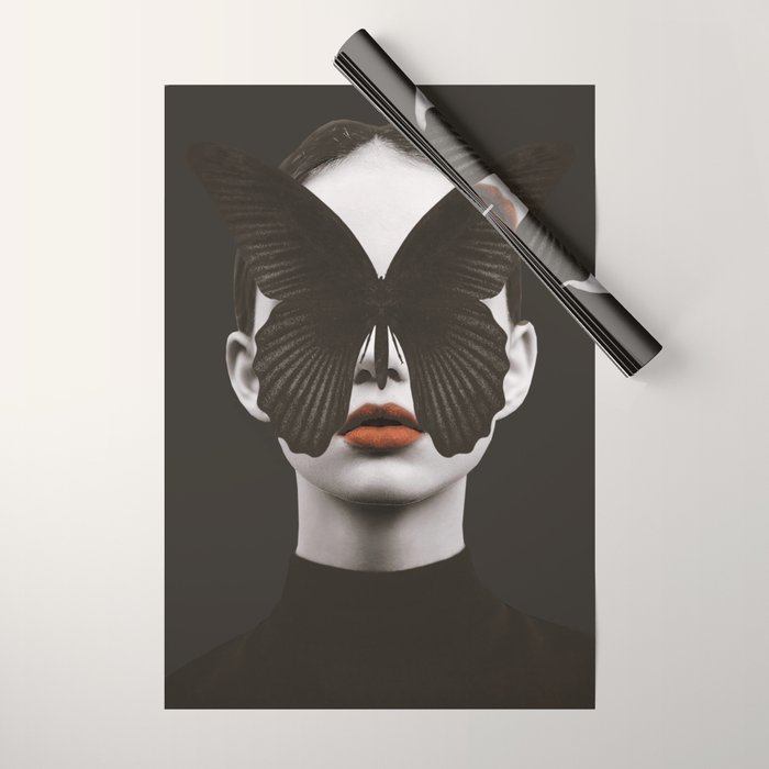 BLACK BUTTERFLY 3 Wrapping Paper Gallery Image 1