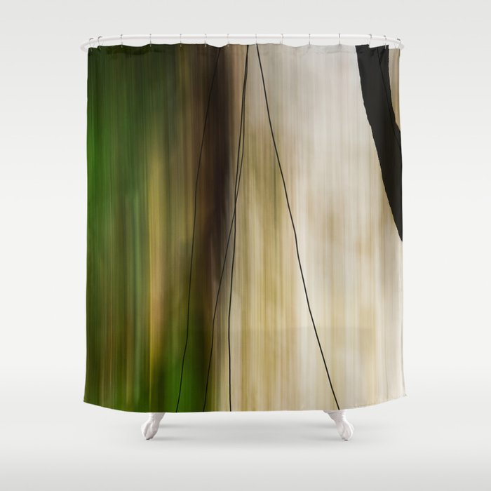 Forest, Water, Lines - abstract nature photograph long explosure Shower Curtain Gallery Image 1