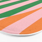 Striped Circle Bold Geometric Orange Pink Green Bath Mat Gallery Image 3