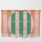Striped Circle Bold Geometric Orange Pink Green Wall Hanging Gallery Image 1