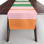 Striped Circle Bold Geometric Orange Pink Green Table Runner Gallery Image 1