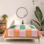 Striped Circle Bold Geometric Orange Pink Green Comforter Gallery Image 3