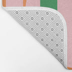 Striped Circle Bold Geometric Orange Pink Green Bath Mat Gallery Image 2