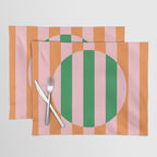 Striped Circle Bold Geometric Orange Pink Green Placemat Gallery Image 1