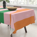 Striped Circle Bold Geometric Orange Pink Green Tablecloth Gallery Image 3