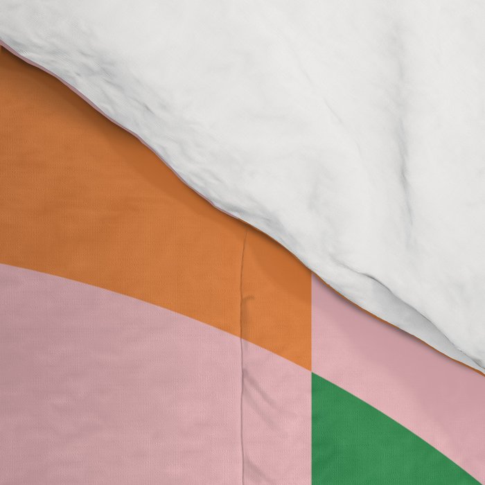 Striped Circle Bold Geometric Orange Pink Green Comforter Gallery Image 4