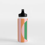 Striped Circle Bold Geometric Orange Pink Green Water Bottle Gallery Image 3