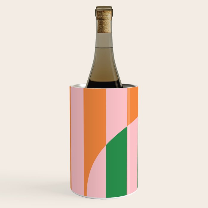 Striped Circle Bold Geometric Orange Pink Green Wine Chiller Gallery Image 2