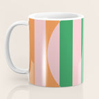 Striped Circle Bold Geometric Orange Pink Green Coffee Mug Gallery Image 3
