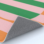 Striped Circle Bold Geometric Orange Pink Green Rug Gallery Image 4