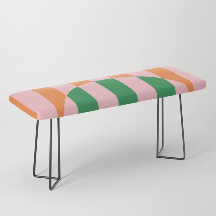 Striped Circle Bold Geometric Orange Pink Green Bench Gallery Image 1