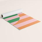 Striped Circle Bold Geometric Orange Pink Green Yoga Mat Gallery Image 2