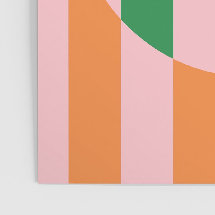 Striped Circle Bold Geometric Orange Pink Green Poster Gallery Image 3