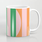 Striped Circle Bold Geometric Orange Pink Green Coffee Mug Gallery Image 1