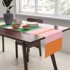 Striped Circle Bold Geometric Orange Pink Green Table Runner Gallery Image 2