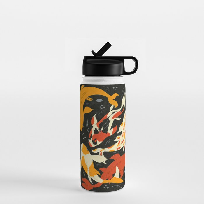 Koi in Black Water Water Bottle Gallery Image 1