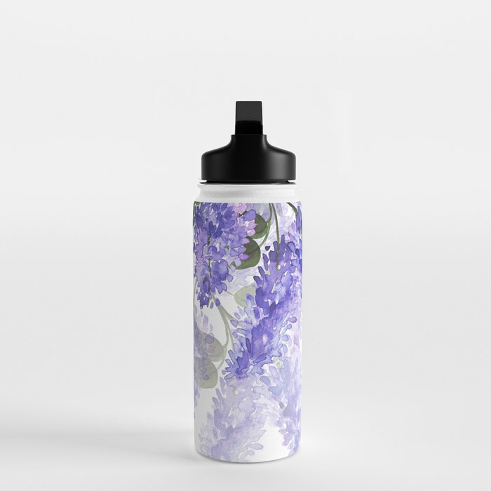 Purple Wisteria Flowers Water Bottle Gallery Image 3