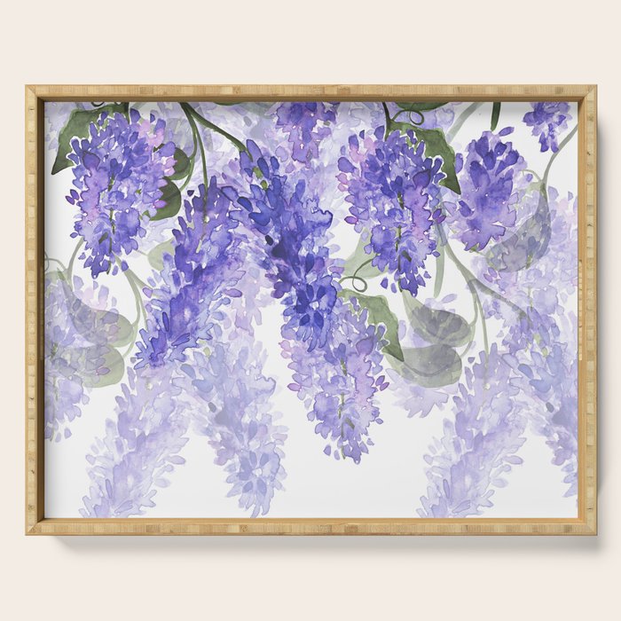 Purple Wisteria Flowers Serving Tray Gallery Image 1