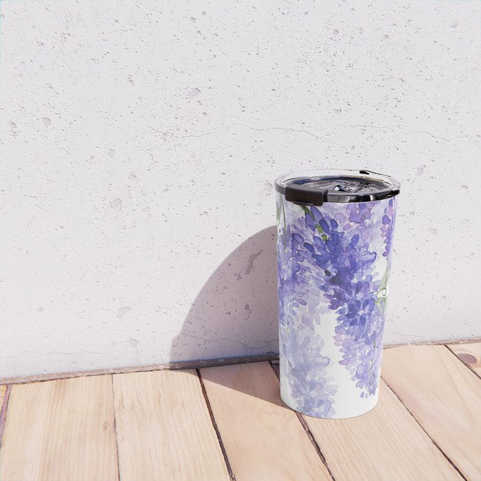 Purple Wisteria Flowers Travel Mug Gallery Image 4