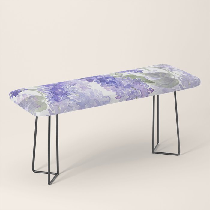 Purple Wisteria Flowers Bench Gallery Image 1