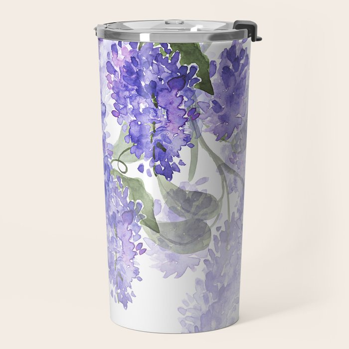 Purple Wisteria Flowers Travel Mug Gallery Image 2