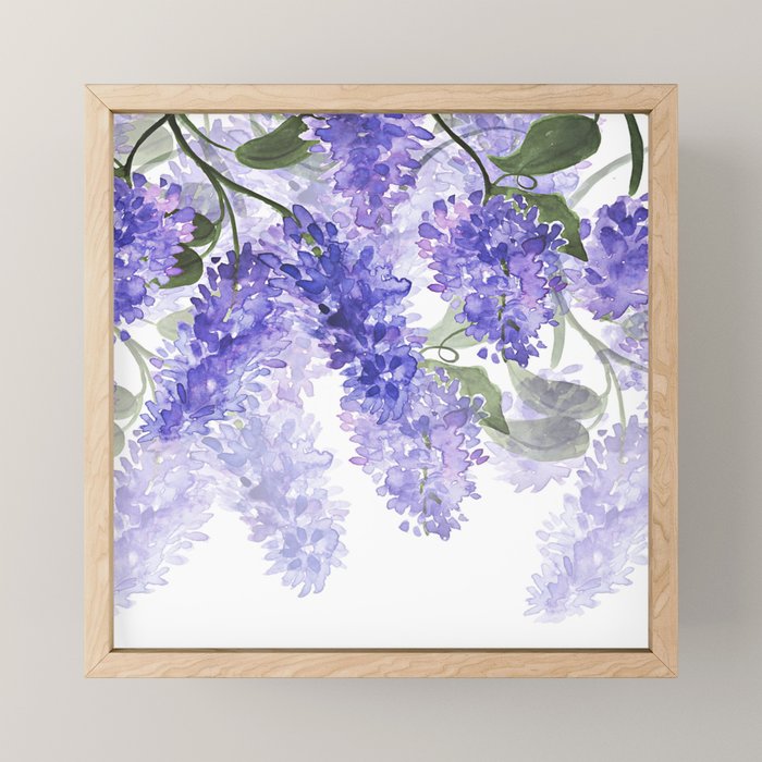 Purple Wisteria Flowers Mini Art Print Gallery Image 1