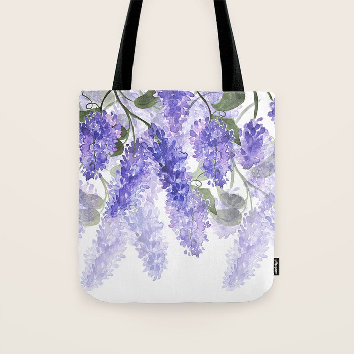 Purple Wisteria Flowers Tote Bag Gallery Image 1