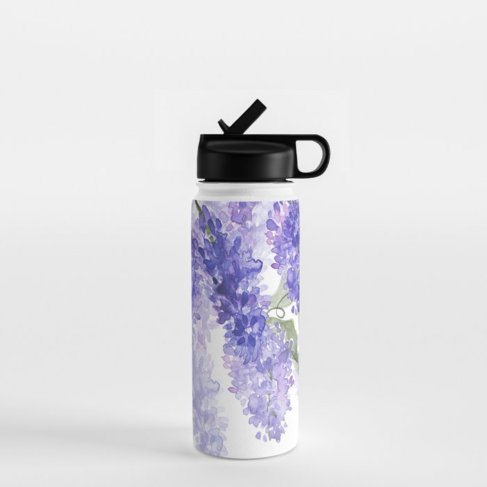 Purple Wisteria Flowers Water Bottle Gallery Image 1