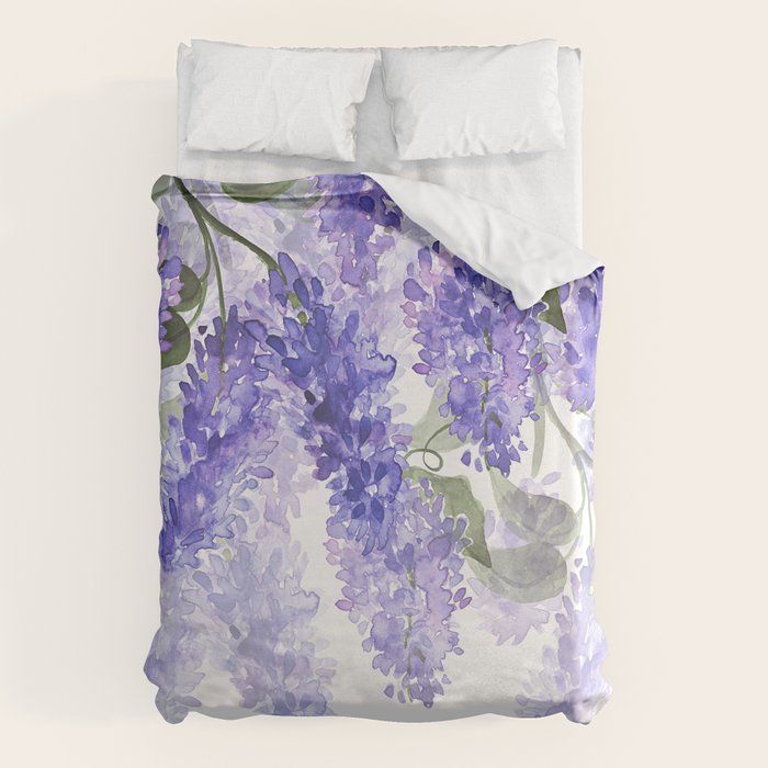Purple Wisteria Flowers Duvet Cover Gallery Image 1