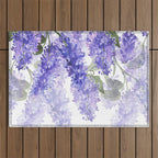 Purple Wisteria Flowers Outdoor Rug Gallery Image 1