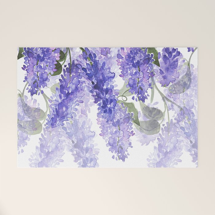 Purple Wisteria Flowers Welcome Mat Gallery Image 1