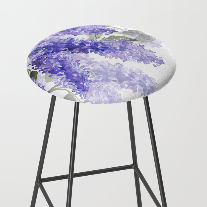 Purple Wisteria Flowers Stool Gallery Image 2