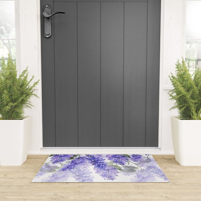 Purple Wisteria Flowers Welcome Mat Gallery Image 3
