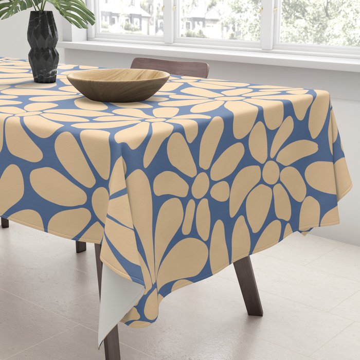 Retro Floral - Indigo  Tablecloth Gallery Image 3