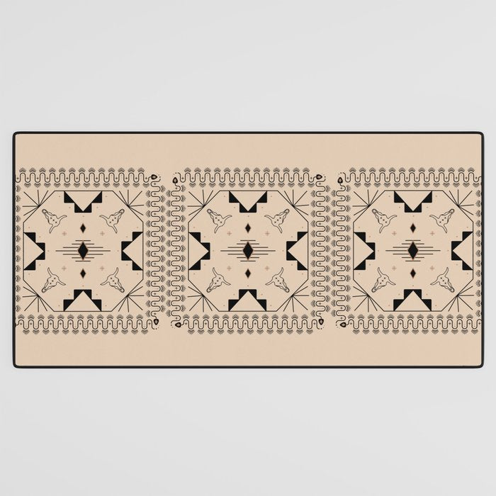 Lost Desert Tile - Black & Camel Desk Mat Gallery Image 3